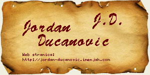 Jordan Ducanović vizit kartica